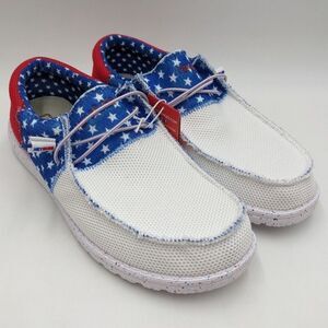 Hey Dude Wally American Pride Men’s Shoes Size 11 Patriot Flag 4th of July NEW